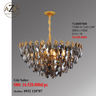 ĐÈN THẢ TRẦN PHA LÊ / ĐÈN THÔNG TẦNG TRANG TRÍ PHÒNG KHÁCH / PHÒNG NGỦ / CẦU THANG / KHÔNG GIAN SANG TRỌNG AZP-8089 phong cách đương đại, hàng nhập khẩu AZP