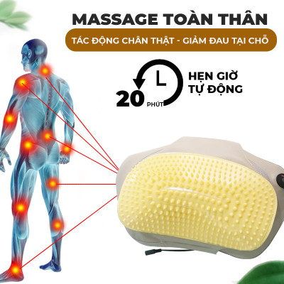 Gối massage hồng ngoại vai cổ lưng Shiatsu OKACHI JP-568