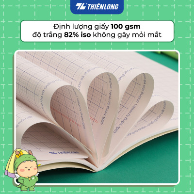 [TẶNG 01 CUỐN] Combo 5 Tập học sinh 80 trang 4 ô ly vuông 2.5mm 100gsm NB-123 Thiên Long - Mẫu ngẫu nhiên