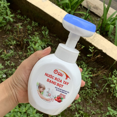 Nước Rửa Tay Tạo Bọt Cho Bé & GĐ Hình Bông Hoa, Hình Chân Gấu Dễ Thương OKi Clean Hương Dâu Tây