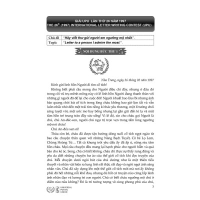 Sách - Tuyển Chọn Những Bức Thư UPU Đạt Giải Quốc Gia Và Quốc Tế - Khang Việt Book