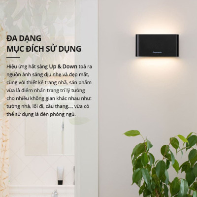 Đèn gắn tường Panasonic HHBQ1004B88, Ánh sáng vàng 3000K, trang trí, thắp sáng lối đi cầu thang, hành lang