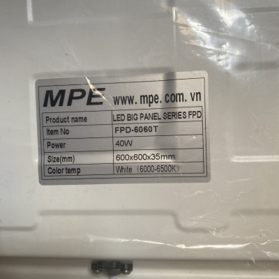 Đèn LED Panel 600x600 MPE 40W - Ánh sáng trắng