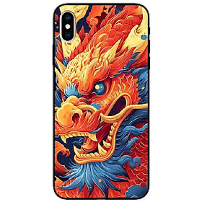 Ốp lưng cho IPhone X - Xs - Xs Max - Xr - 11 - 11 Pro Max - Rồng Cam Mắt Xanh - Hàng Chính Hãng
