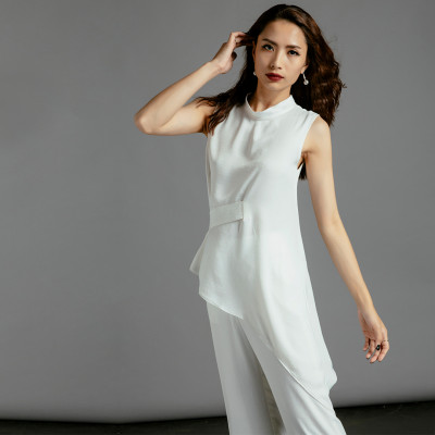 Áo Kiểu Peplum Áo Lệch Tà Thời trang thiết kế Hity TOP118 (Trắng Kim Cương)