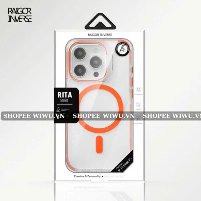 Ốp lưng dành cho iPhone 16 Pro Max , 15 Pro Max trong suốt tích hợp giá đỡ Raigor Inverse Rita Case hỗ trợ sạc không dây , chống sốc , chống ố vàng, bảo vệ camera - Hàng chính hãng