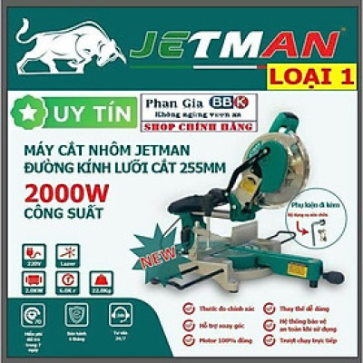 [chính hãƞg] Máy Cắt Nhôm Trượt JETMAN 2000W JM-256 / Công Suất 2000W / Lõi đồng / Hàng chính hãƞg