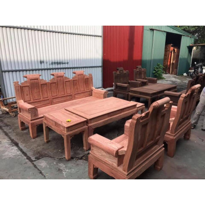 Bộ bàn ghế Âu Á hộp cuốn thư gỗ hương đá