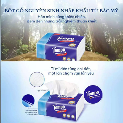 Combo 2 Lốc Khăn Giấy Gói Rút Tempo Hương Đào (Lốc 4 Gói)