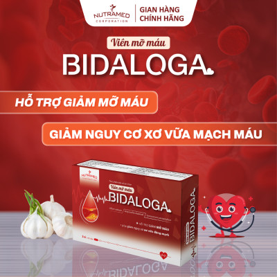 Viên uống Bidaloga hỗ trợ giảm mỡ máu, hạn chế xơ vữa động mạch (30 viên) - Nutramed