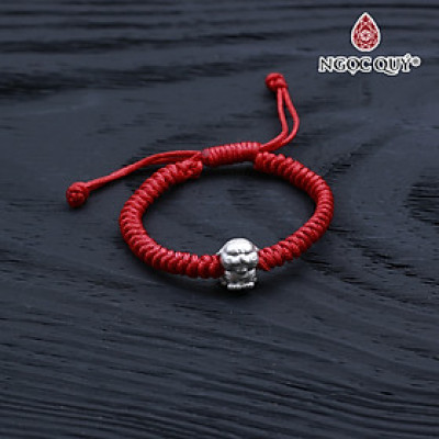 Vòng tay thắt dây đỏ phối charm hổ bạc - Ngọc Quý Gemstones
