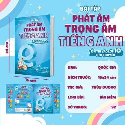 Sách - Bài Tập Phát Âm Trọng Âm Tiếng Anh - Ôn Thi Vào Lớp 10 Và 10 Chuyên - Megabook