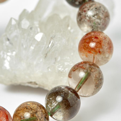 Vòng thạch anh ưu linh phối charm hoa văn bạc 10mm - Ngọc Quý Gemstones