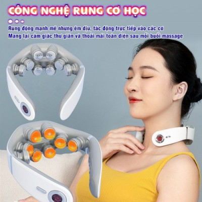 Máy massage cổ xung điện 8D Nikio NK-131 - Rung nóng kết hợp ánh sáng sinh học