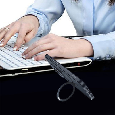 Ốp Lưng Case Trong Suốt Từ Tính Kiếm Đế Dựng MagStand Dành Cho iPhone 15 Pro Max / 15 Pro, Mipw MagStand TRANSPARENT - HÀNG CHÍNH HÃNG