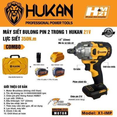 MÁY SIẾT BU LÔNG 350NM X1-IMP HUKAN (2 PIN ) - HÀNG CHÍNH HÃNG