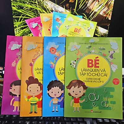 Bộ sách 4 cuốn: Bé làm quen và tập tô chữ cái, chữ số (Dành cho bé chuẩn bị vào lớp 1)