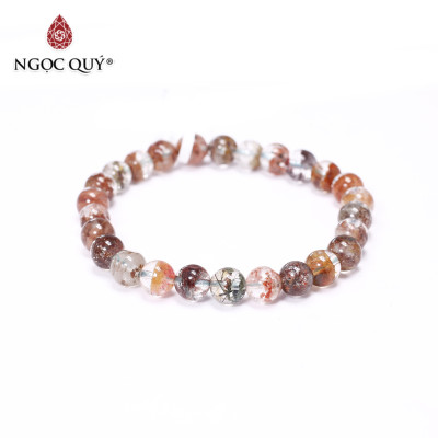 Vòng tay trơn đá thạch anh ưu linh đa sắc size hạt 7mm - Ngọc Quý Gemstones