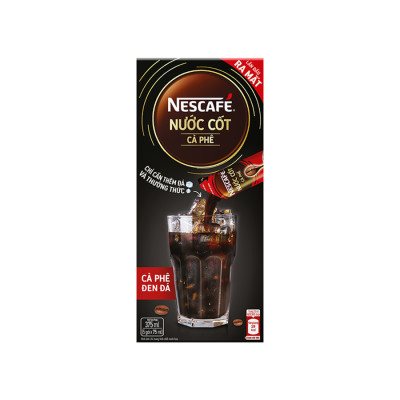 [Tặng 3 LY THUỶ TINH] Combo 4 hộp nước cốt cà phê NESCAFÉ - CÀ PHÊ ĐEN ĐÁ (4 hộp x 5 gói x 75ml)