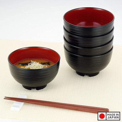 Bát nhựa tròn cao cấp Sensuji Black Ø113mm - Made in Japan