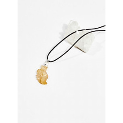 Dây chuyền phong thủy đá thạch anh tóc vàng hồ ly 9 đuôi 2.8cm mệnh thủy , kim - Ngọc Quý Gemstones