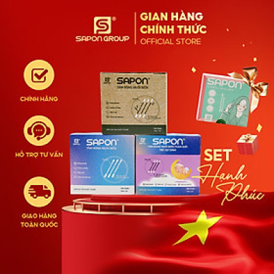 Tăm bông SAPON – Set Hạnh Phúc – Thân giấy 100 que + newborn 200 que + thân trúc 100 que + tặng TB trang điểm 100 que