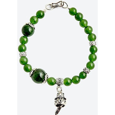 Vòng tay ngọc bích charm mèo may mắn Ngọc Quý Gemstones