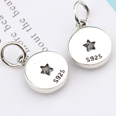 Charm bạc đồng hồ hình ngôi sao ở giữa treo - Ngọc Quý Gemstones