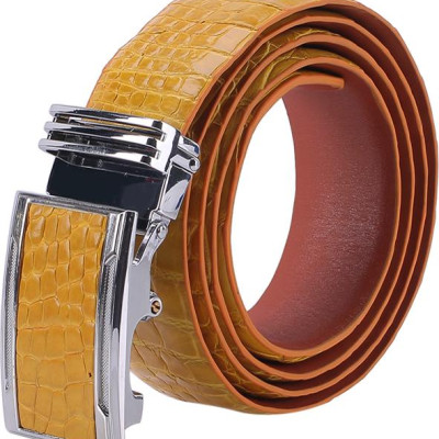 Thắt Lưng Nam Da Cá Sấu Gai Bụng Huy Hoàng HT4258 - Vàng Nghệ