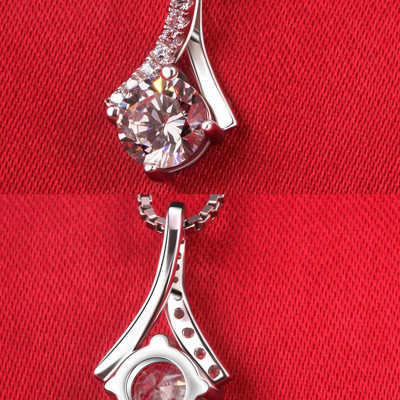 Bộ dây chuyền liền mặt trang sức bạc Ý S925 Bạc xinh Huệ Ngân - Giọt sương PP1712