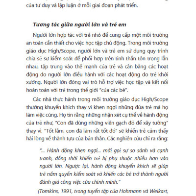 Sách Cẩm nang giáo dục mầm non theo cách tiếp cận High/Scope
