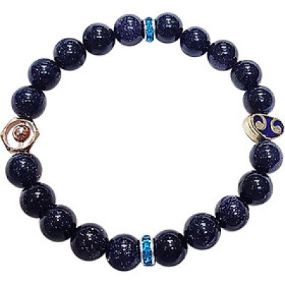 Vòng Tay Mệnh Mộc, Thủy Đá Kim Sa Charm Trái Tim Laliz CM.08