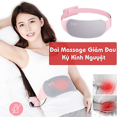 ( Tặng kèm sạc dự phòng) Đai Đeo Massage Giảm Đau, Sưởi Ấm Bụng Phụ Nữ Kỳ Kinh Nguyệt Bằng Sóng Hồng Ngoại Cao Cấp 