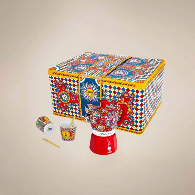 Set quà tặng ấm pha cafe BIALETTI DOLCE&GABBANA MOKA EXPRESS, LY VÀ KHUẤY CÀ PHÊ - Hàng chính hãng