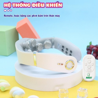Máy massage cổ xung điện 8D Nikio NK-131 - Rung nóng kết hợp ánh sáng sinh học