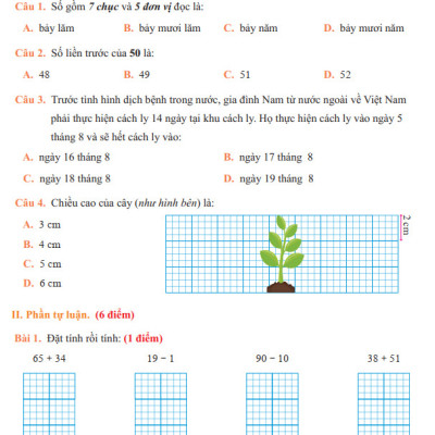 Sách - Đề Kiểm Tra Toán Lớp 1 - Cánh Diều - Học Kì 2