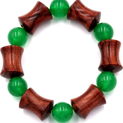 Vòng tay chuỗi hạt gỗ hồng hình ống tre HMS9
