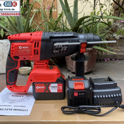 [LOẠI 1] Máy Khoan Đục Bê Tông 199V - 3 Chức Năng: Khoan, khoan búa, đục - Động Cơ Không Chổ Than 100% Lõi Đồng