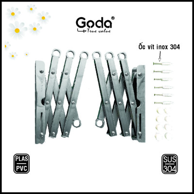 [CHÍNH HÃNG] Pat xếp gắn tường 19mm và 22mm inox 304 cao cấp loại mới (không bao gồm ống inox) - Bào hành 36 tháng