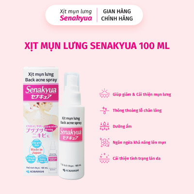 Xịt mụn lưng Senakyua Kobayashi Nhật Bản 100ml- Giảm mụn, thâm, dưỡng ẩm cho lưng, body