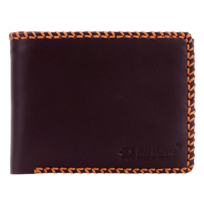 HJ2136 - Bóp nam Huy Hoàng đan viền màu nâu