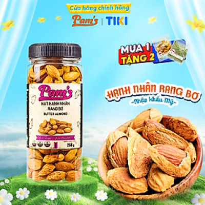 Hạnh Nhân Rang Bơ Pams, Nhập Khẩu Mỹ Vỏ Mỏng Chất Lượng, Không Cholesterol, Dùng Ăn Kiêng