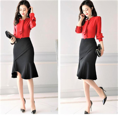 Chân váy đuôi cá công sở nữ dáng midi dài 60cm hàng thiết kế chân váy Hàn Quốc vải kaki thun co giãn New Design MS009