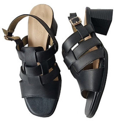 Giày Sandal Cao Gót Da Bò BIGGBEN Cao 5 Phân SDCG134