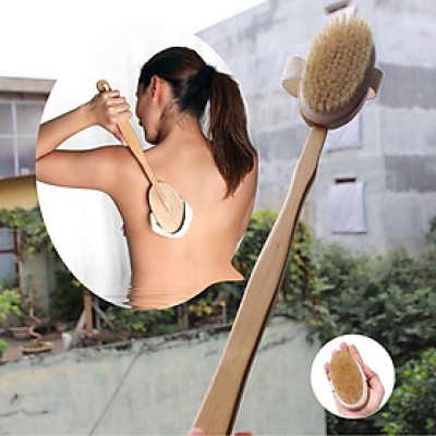 ️FREE SHIP️ Bàn chải da khô và ướt Chính hãng 100% Skin (Tẩy tế bào chết - Massage - Cán dài tháo rời 40cm) FS1167