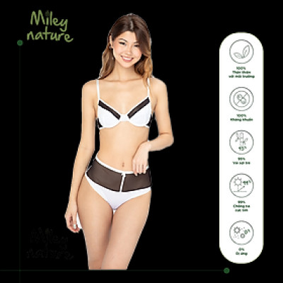 Bộ Đồ Lót Phối Lưới Sexy Có Gọng Không Mút Vải Sợi Thiên Nhiên Cao Cấp BamBoo Miley Lingerie BRB02002-FBM0205