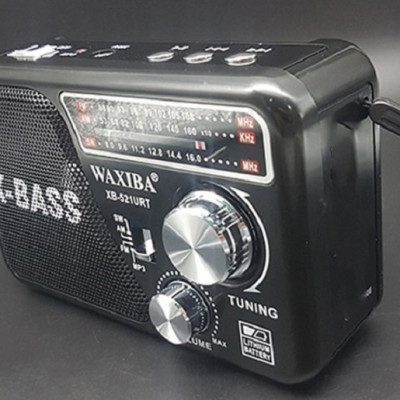 Đài Radio FM WAXIBA XB-521URT  Đài FM 521 Có Hỗ Trợ Thẻ Nhớ TF Và USB Có Đèn Pin . Bảo Hành Lên Đến 6Tháng-Hàng Chính Hãng