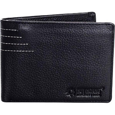 Ví Nam Viền Chỉ Huy Hoàng HT2129 (12.5 x 10 cm) - Đen