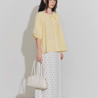 DOTTIE - Chân váy lụa midi - Trắng - S0292