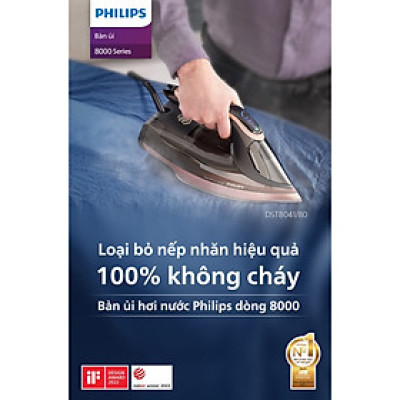 Bàn là, bàn ủi hơi nước cảm biến nhiệt Philips DST8041, công suất 3000W, bảo hành 2 năm | HÀng Chính HÃng